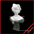 Carved White Marble Lady Bust Statues (YL-T134)